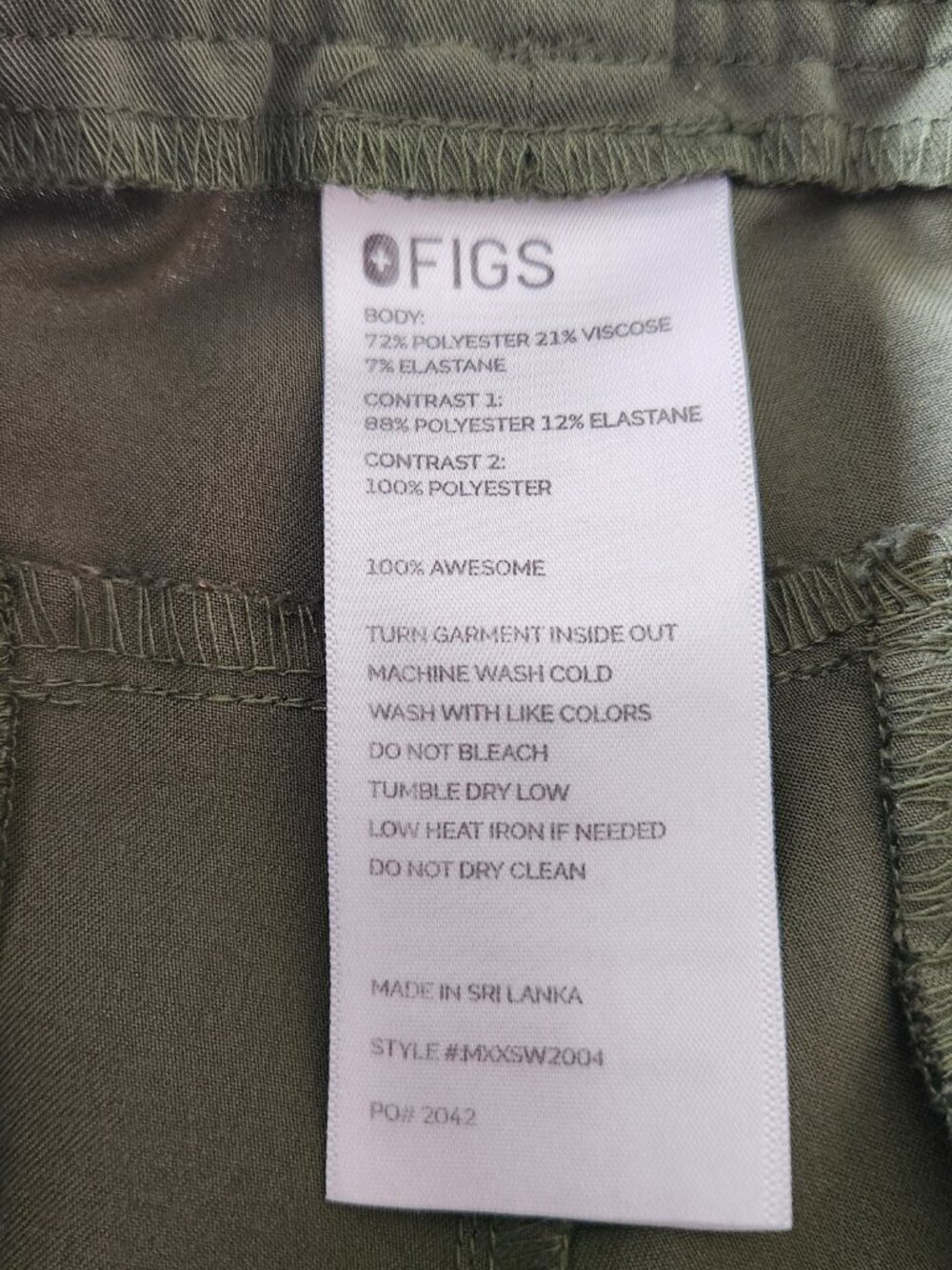 FIGS Zamora Jogger Scrub Pants Women's XL Dark Olive - Picture 7 of 9